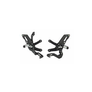 Pedane Regolabili Con Poggia Piedi Fissi, Cambio Rovesciato per Kawasaki <p>Nero</p>