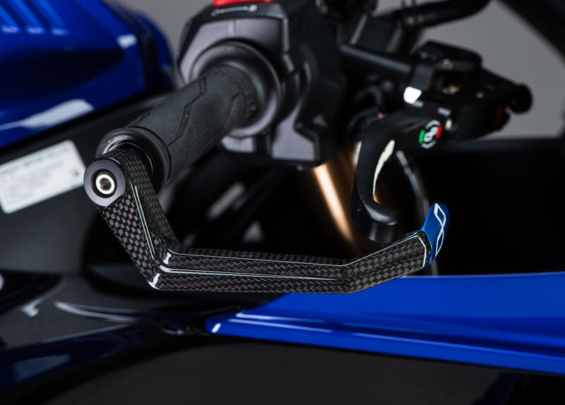 Protezione Leva Freno in Carbonio/ Terminale Colorato - Interasse 132 mm Cobalto