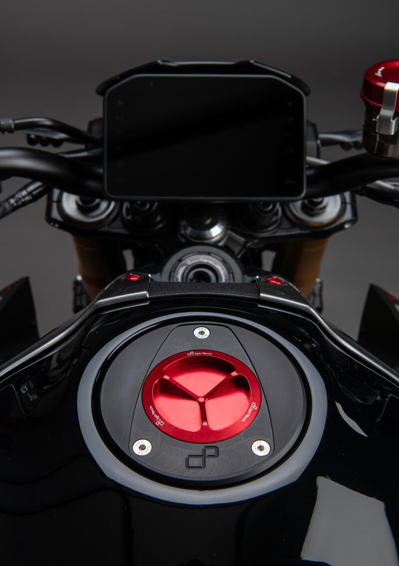 Tappo Serbatoio Con Chiusura A Vite per Kawasaki Rosso