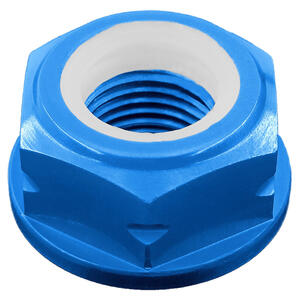Dado Autobloccante Ribassato M10 X1,00 H= 10 Ergal Blu