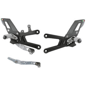Pedane Regolabili con Poggia piedi Fissi per Honda <p>Nero</p>