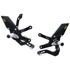 Pedane Regolabili Con Poggia Piedi Fissi, Cambio Rovesciato per Kawasaki <p>Nero</p>