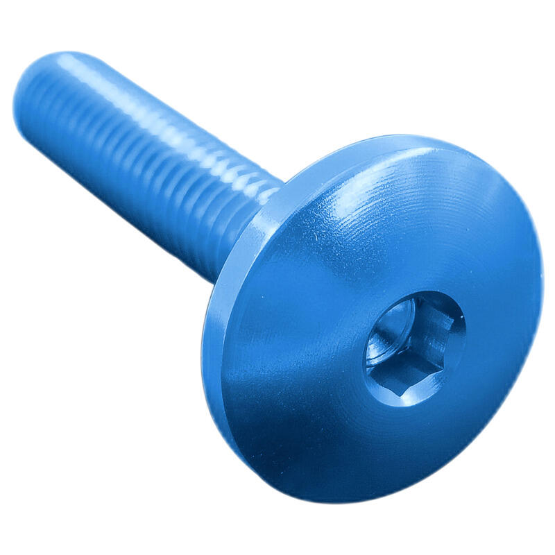 Button Head Ergal Cl 003 M8 L. 40 Head Ø22  Ergal (7075 T6) Cobalto