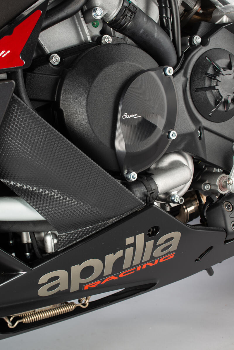 Protezione In Alluminio Copri Alternatore Lato Sinistro per Aprilia Nero