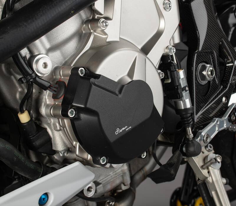 Protezione In Alluminio Copri Alternatore Lato Sinistro per Bmw Nero