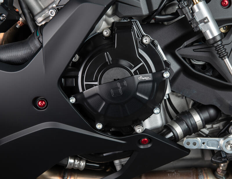 Protezione In Alluminio Copri Alternatore Lato Sinistro per Bmw Nero
