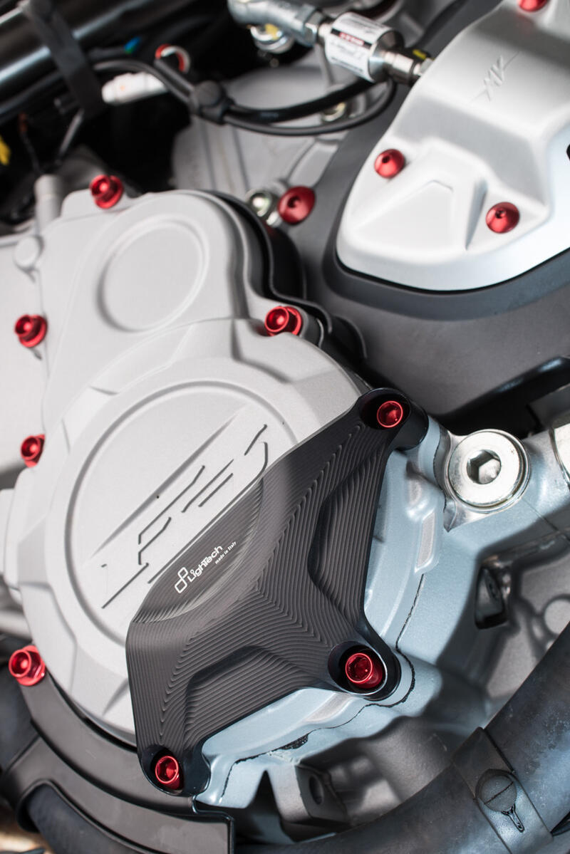 Protezione In Alluminio Copri Alternatore Lato Sinistro per Mv Agusta Nero
