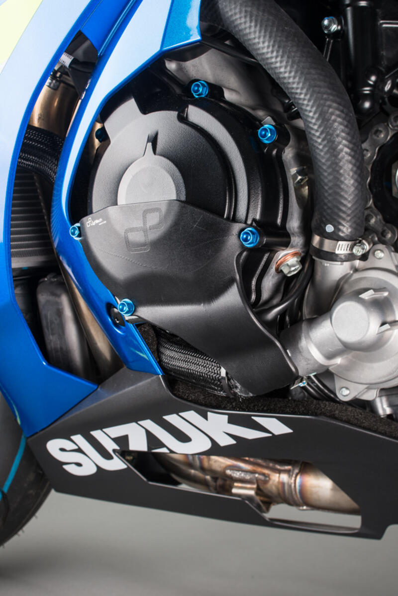 Protezione In Alluminio Copri Alternatore Lato Sinistro per Suzuki Nero