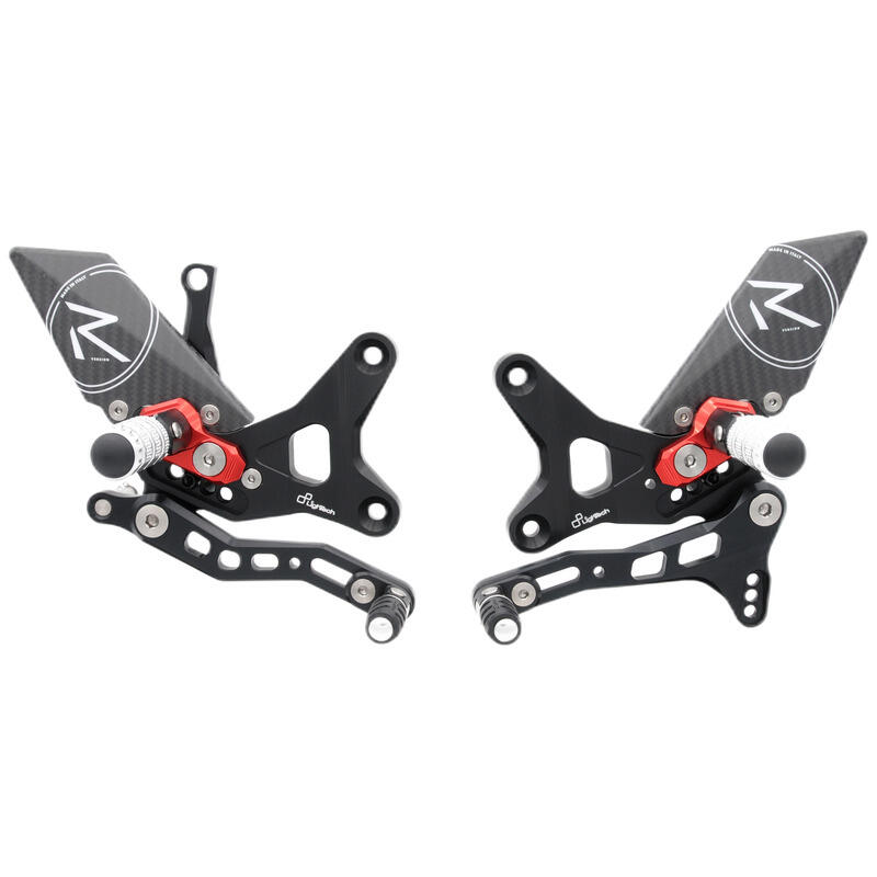 Pedane Regolabili R Version per Kawasaki Nero