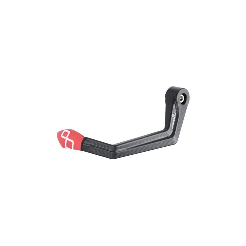 Protezione In Alluminio Leva Frizione - Interasse 132 Mm / Terminale Colorato Rosso