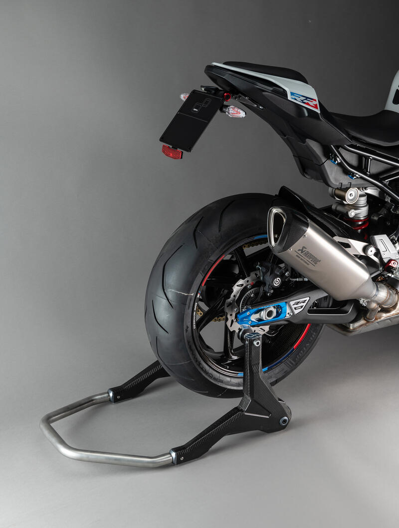 Carbon Rear Stand with Rollers for Suzuki, Bmw, Ducati, Honda Nero