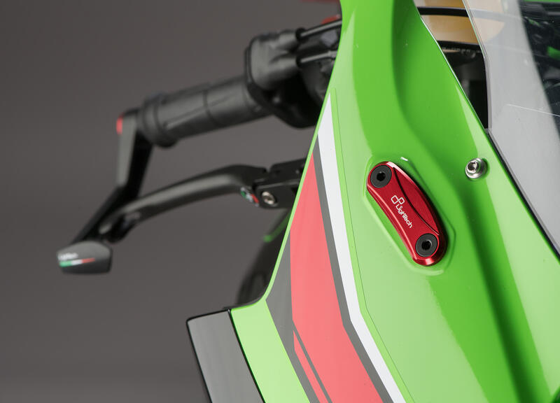 Coppia Tappi Sede Specchio per Kawasaki Rosso
